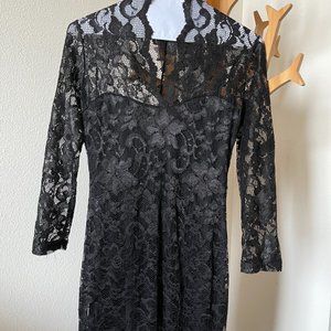 Black lace bodycon dress